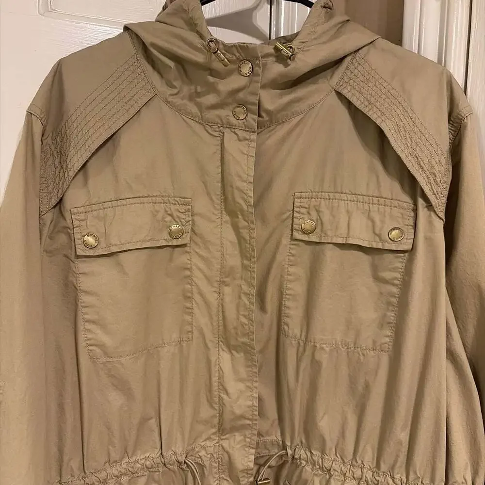 Michael Kors Women Utility Hooded Jacket with Cinch Waist Size 2X